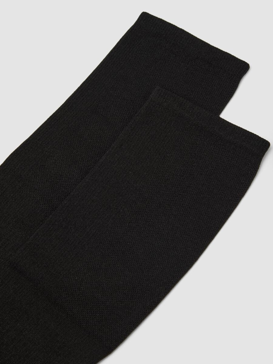 Black knee-high stretch socks_2