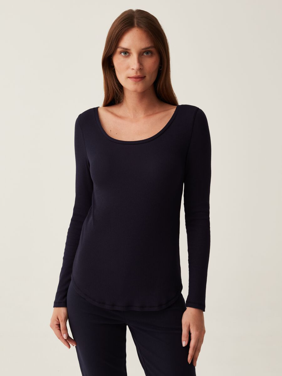 T-shirt premaman a costine con maniche lunghe_3
