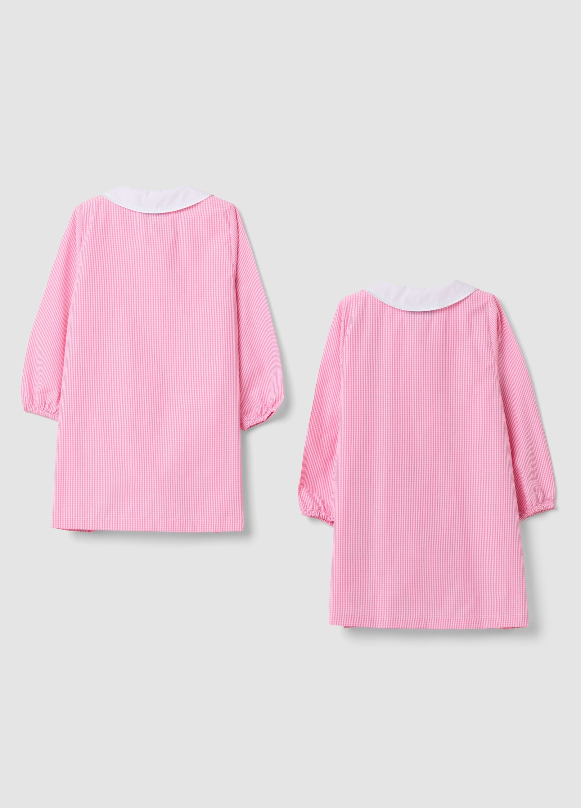 2-pack pink girls&rsquo; nursery school smocks with white collar