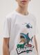 Boys' white pure cotton t-shirt regular fit with print_1