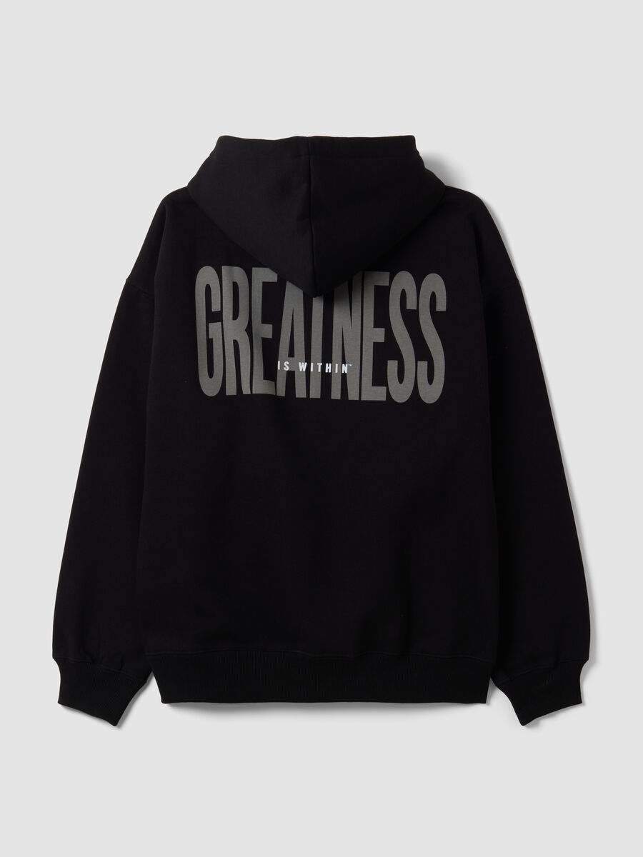 Black cotton-blend hoodie with logo_6