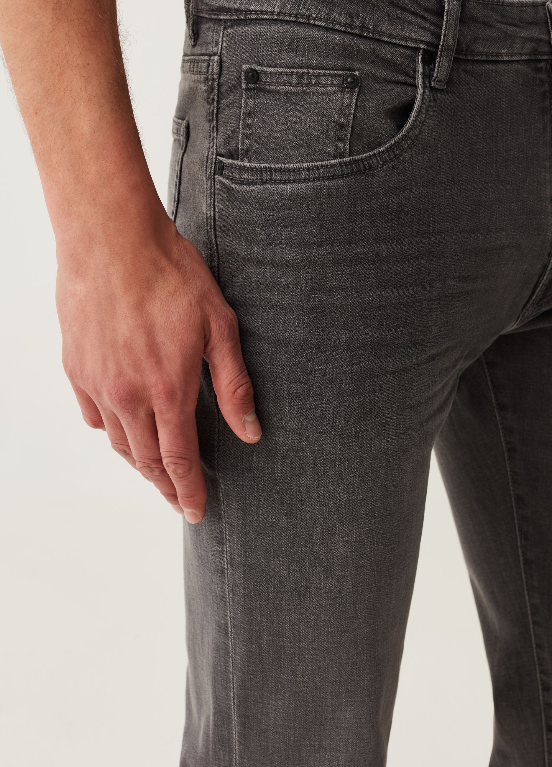 Jeans regular fit in cotone cross hatch_3