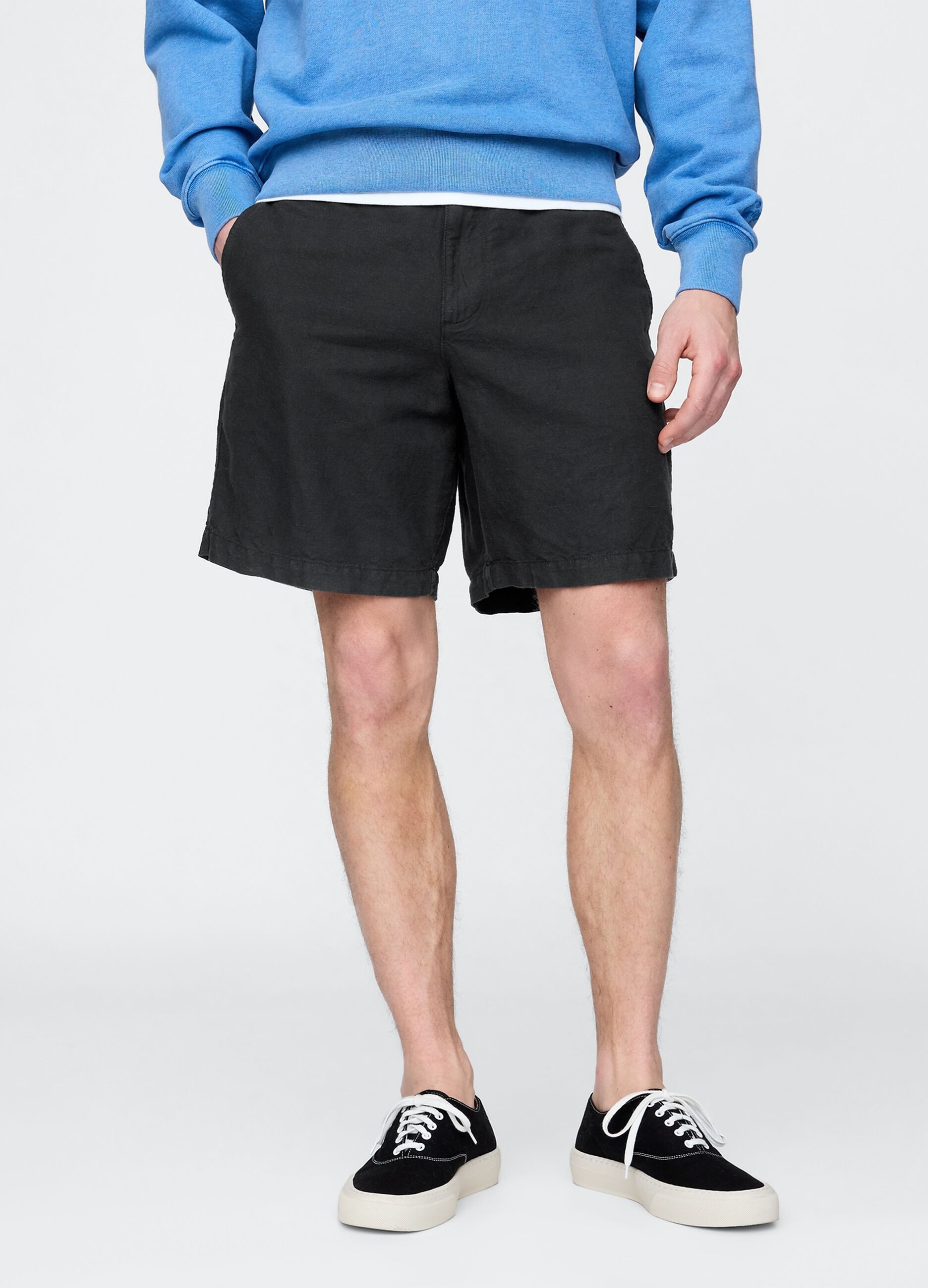 Shorts neri in lino e cotone Gap
