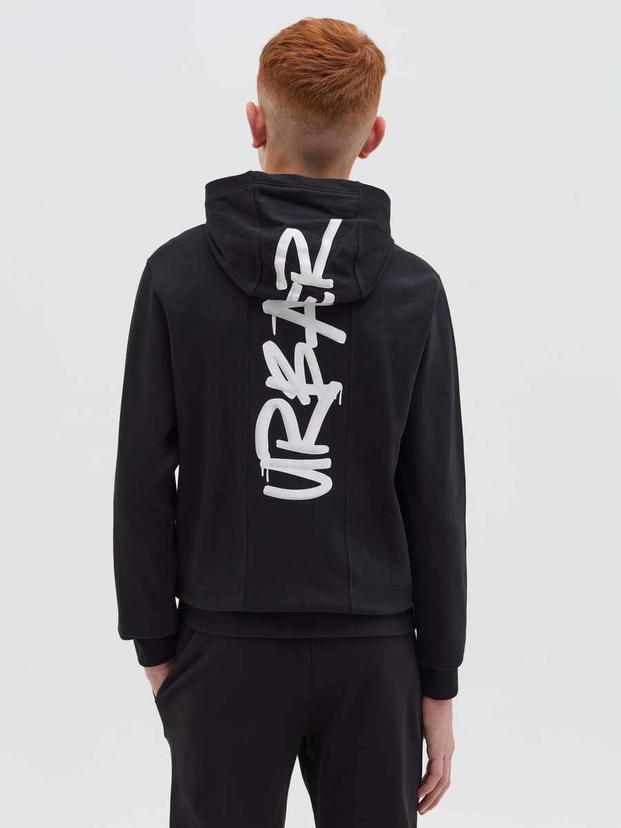 Felpa in French Terry con cappuccio e stampa_2