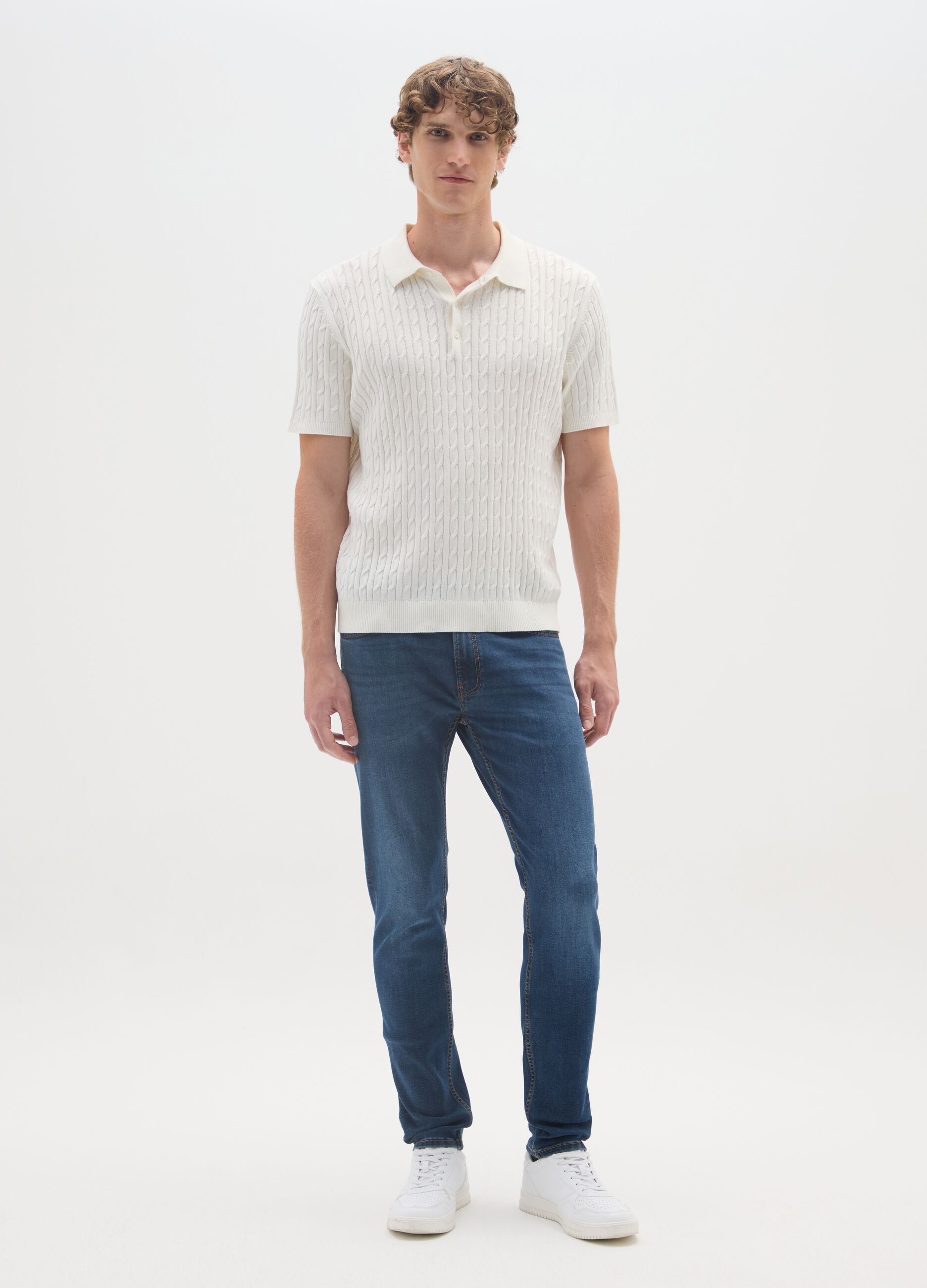 Blue Slim Fit Denim Trousers