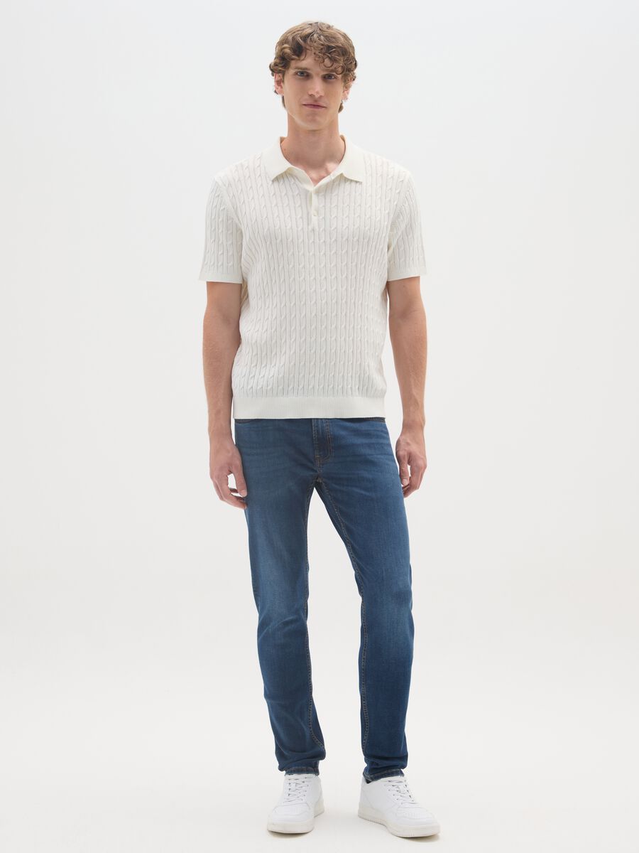 Blue Slim Fit Denim Trousers_0