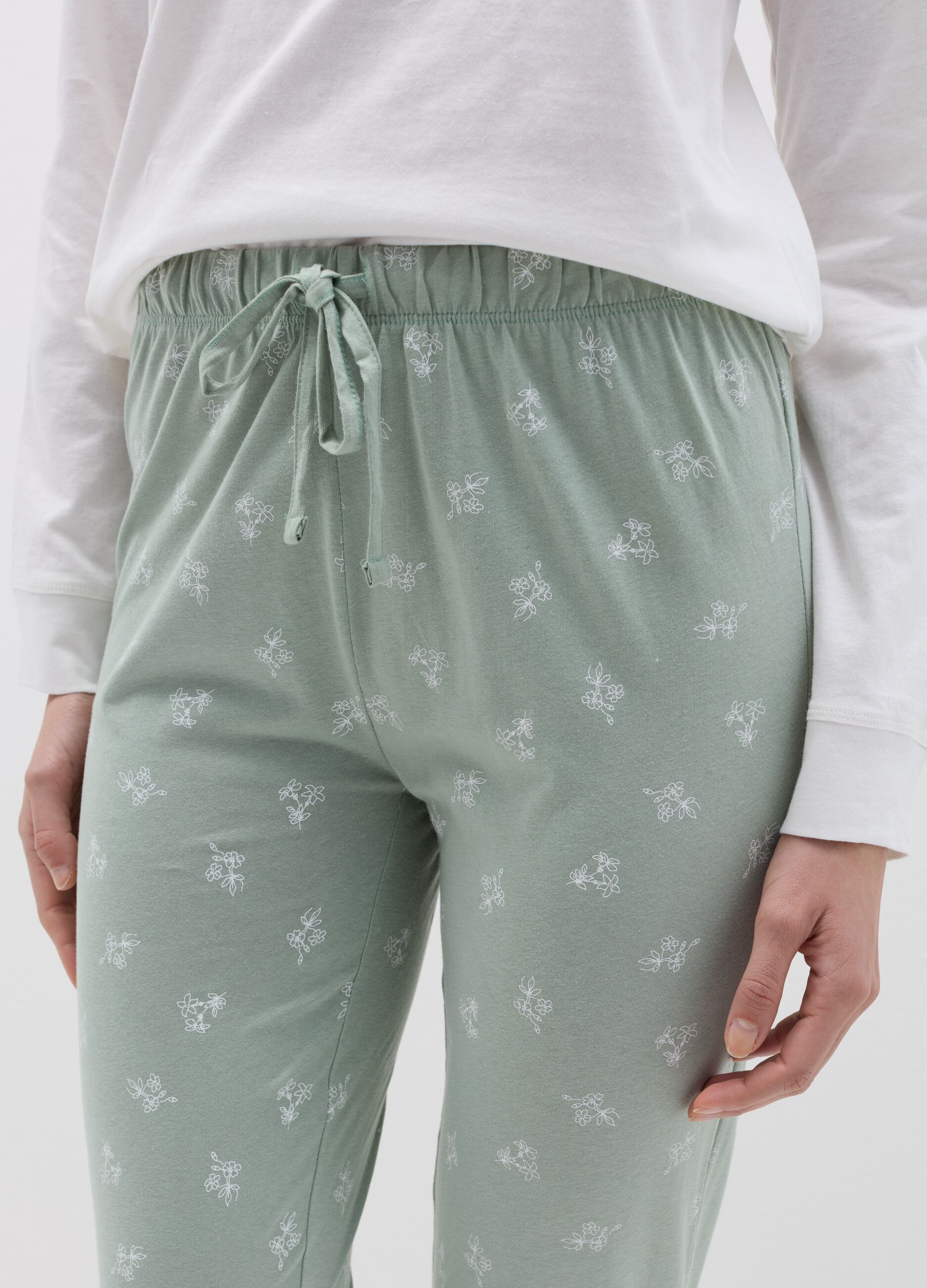 Cotton pyjamas with bouclé lettering