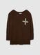 Brown sweater with bead decoration_4