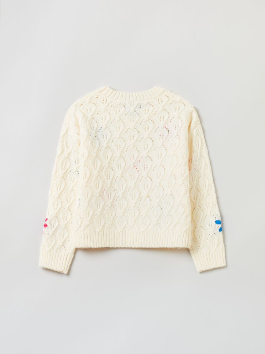 Pullover con motivo a trecce e ricami_1