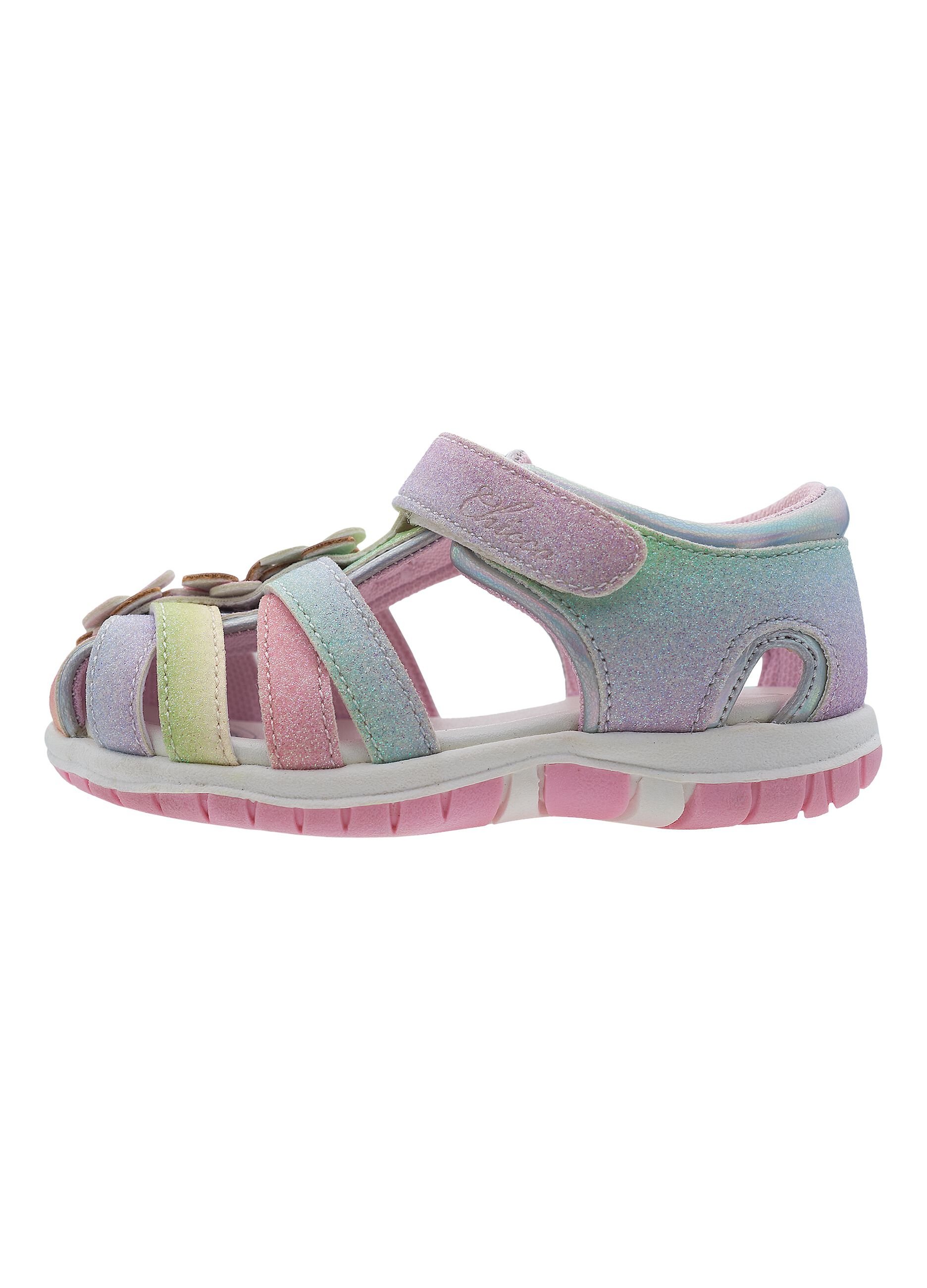 Multicolour girl sandals with velcro