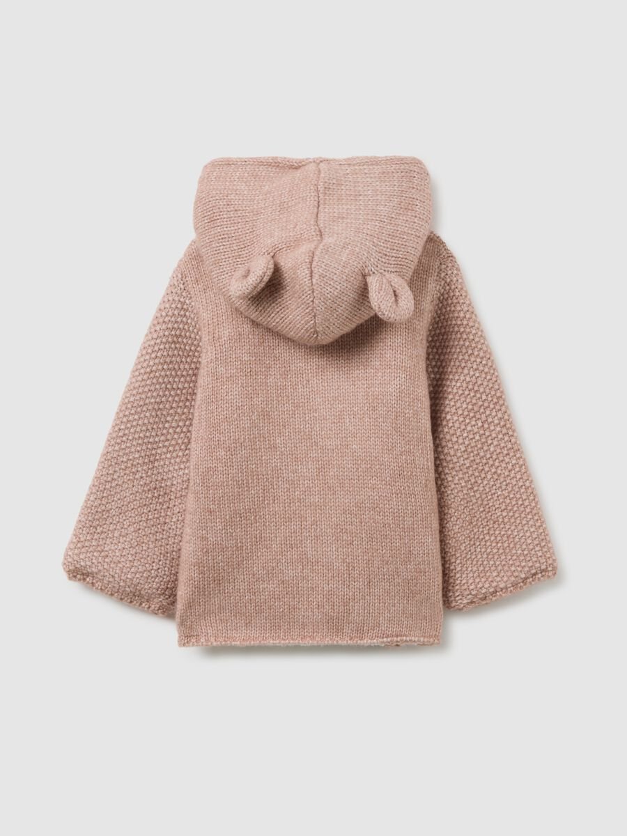 Giacca rosa con cappuccio da neonata regular fit con dettagli floreali_1