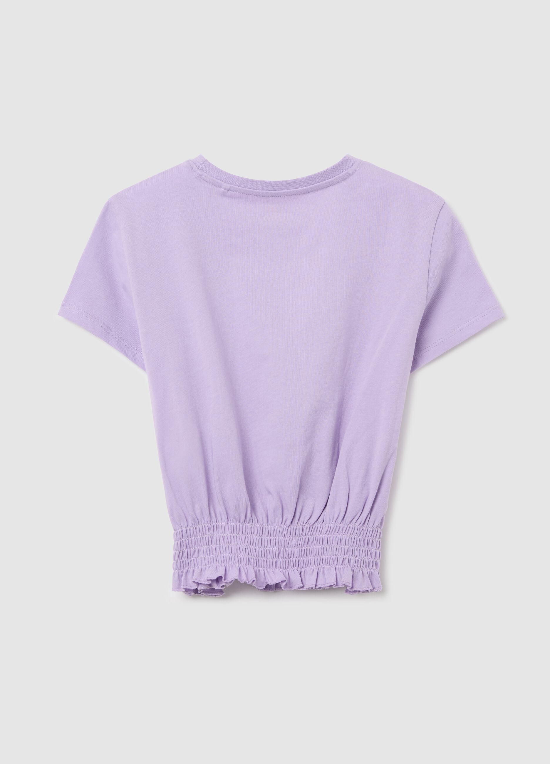 T-shirt lilla a maniche corte in puro cotone