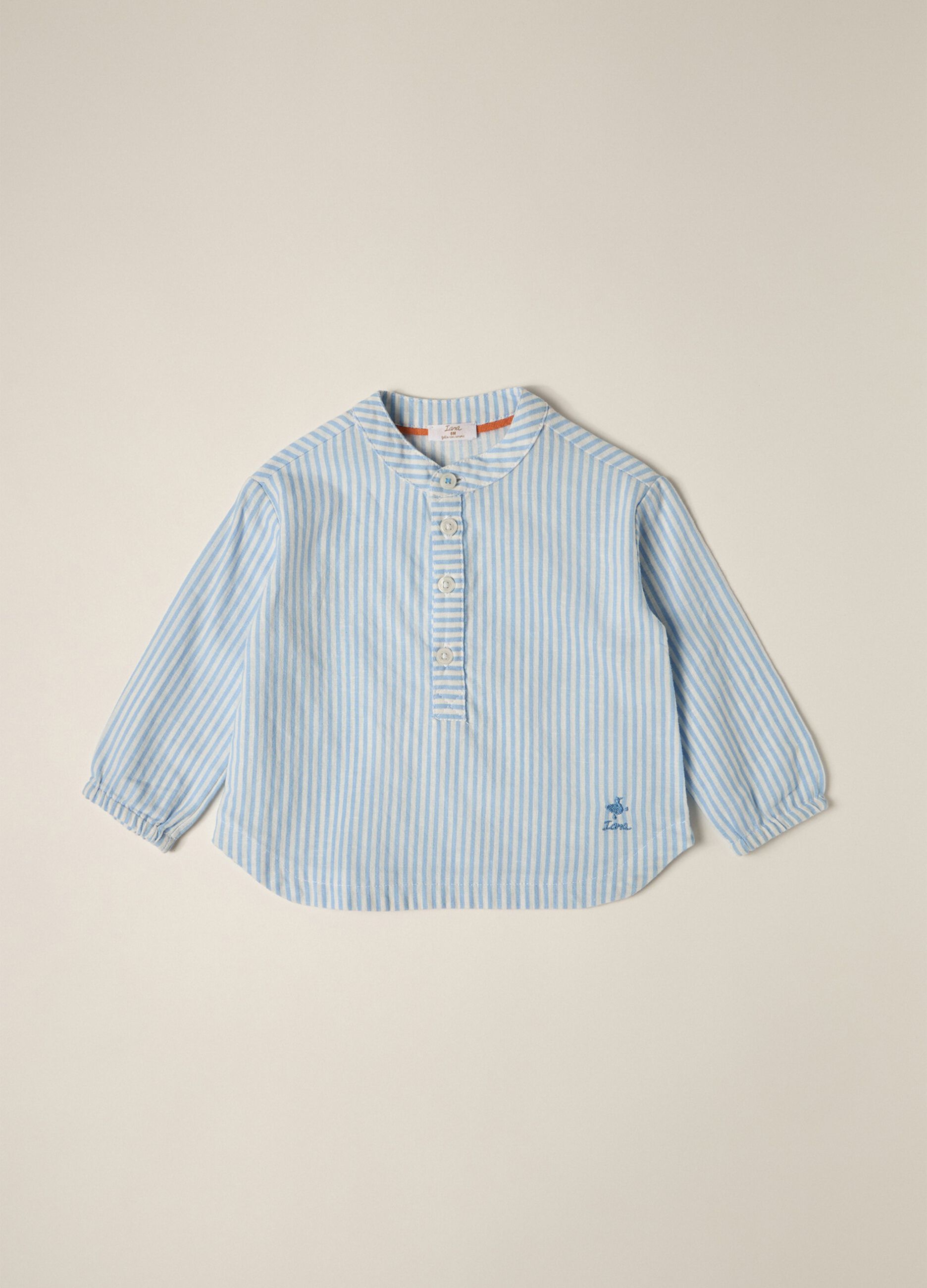 IANA newborn boy shirt in linen blend