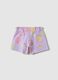 Girls' Regular Fit Purple Pure Cotton Shorts with Prints_3