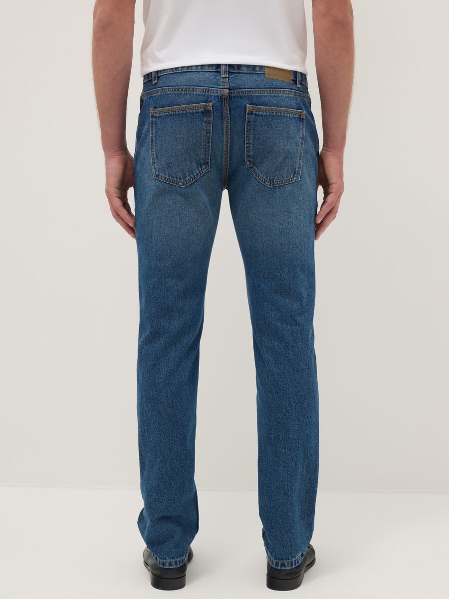 Slim fit blue pure cotton jeans_2