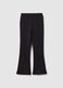 Girls' Black Cotton Stretch Flare Leggings_0