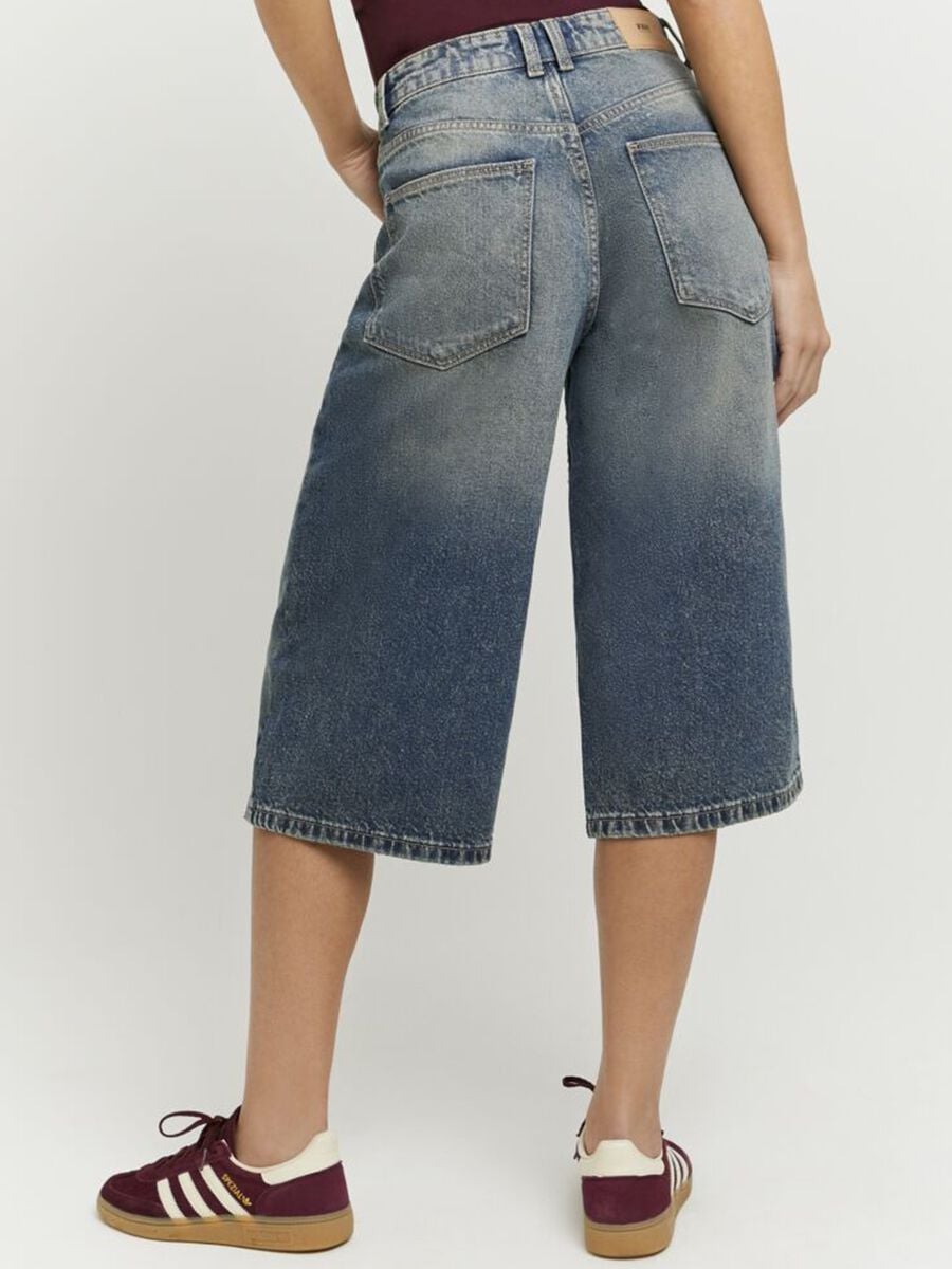 Jeans culotte blu in puro cotone_2