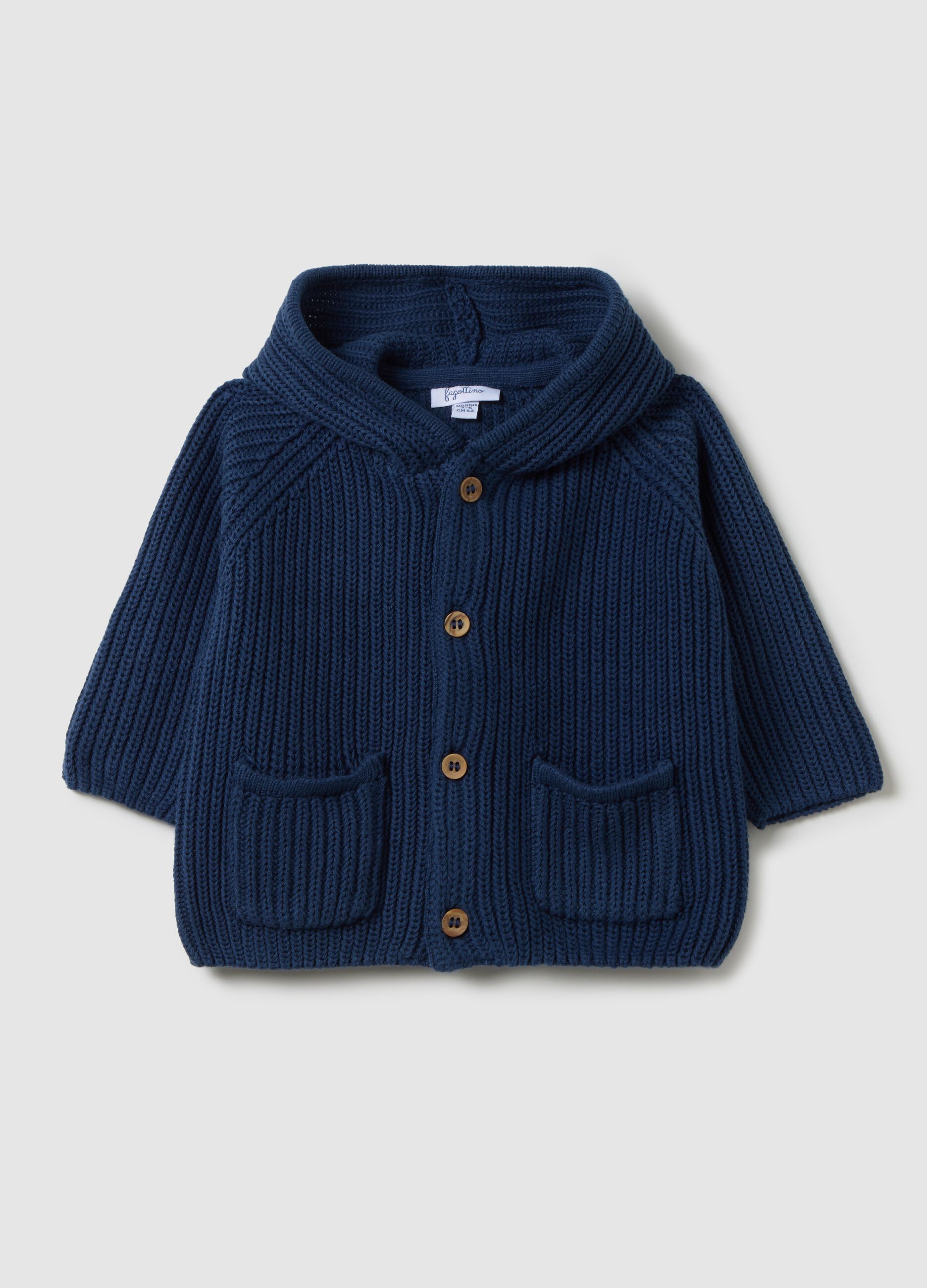 Golfino da neonato in puro cotone blu