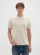 Regular fit beige pure cotton T-shirt_1