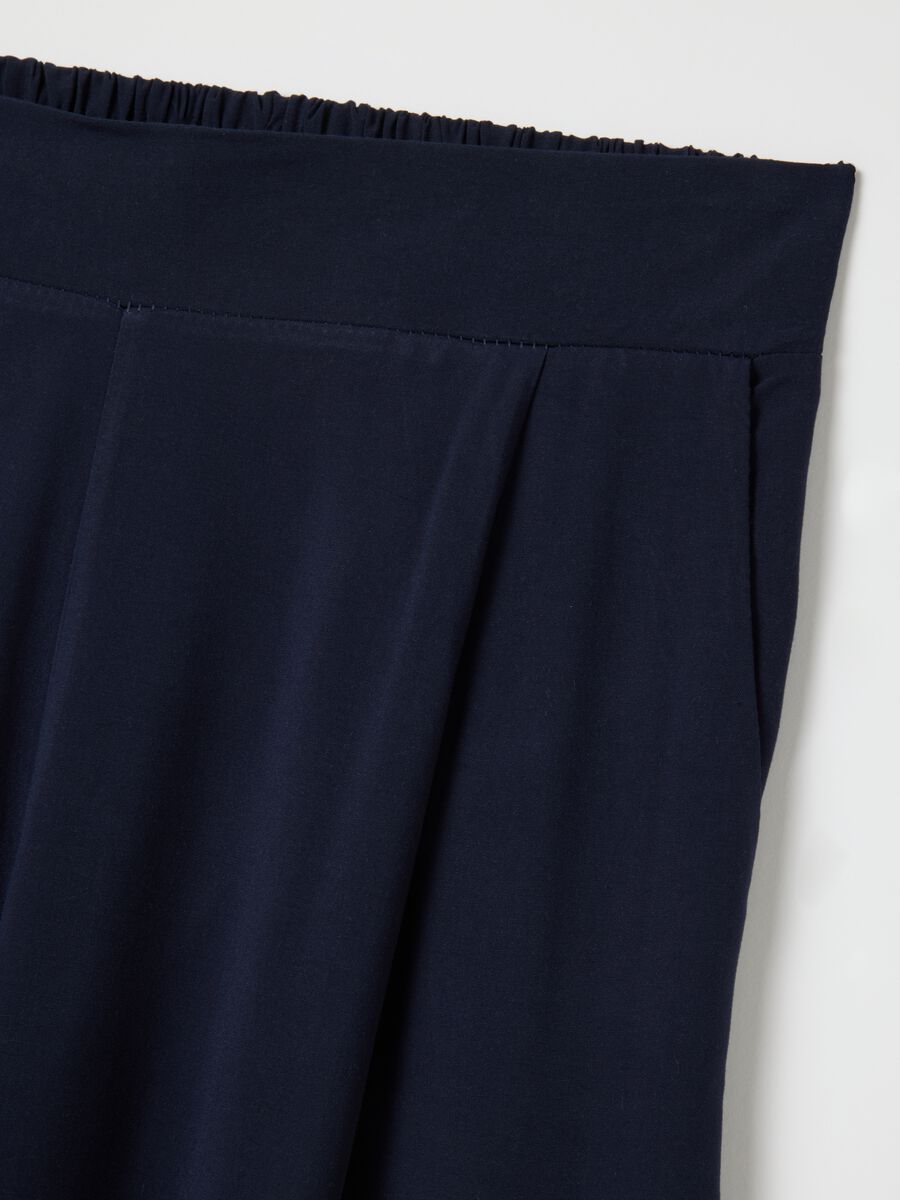 Women's trousers in pure blue viscose, regular fit_5
