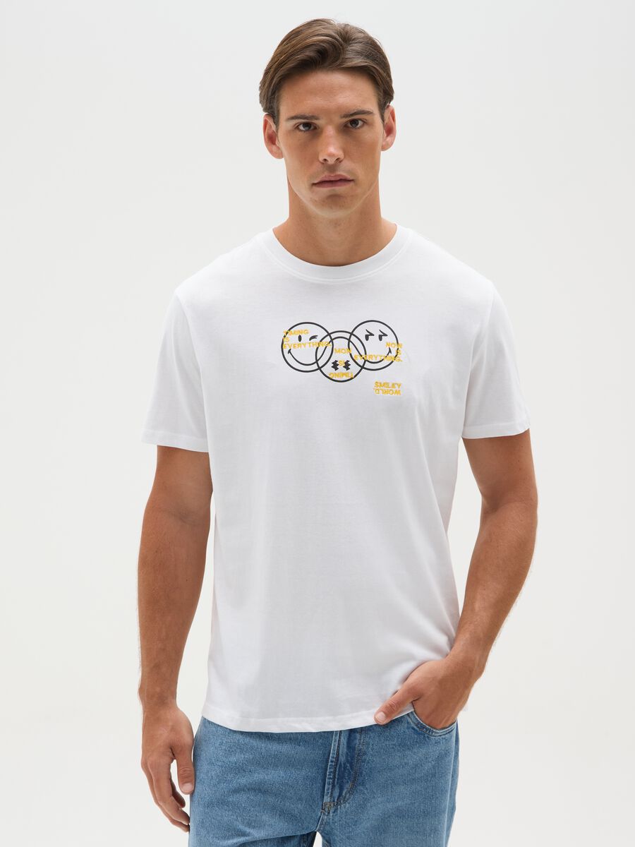 Men's pure cotton white regular fit T-shirt_0