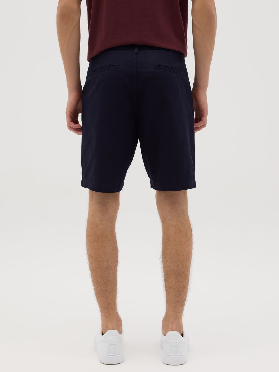 Blue Cotton Chino Shorts_2