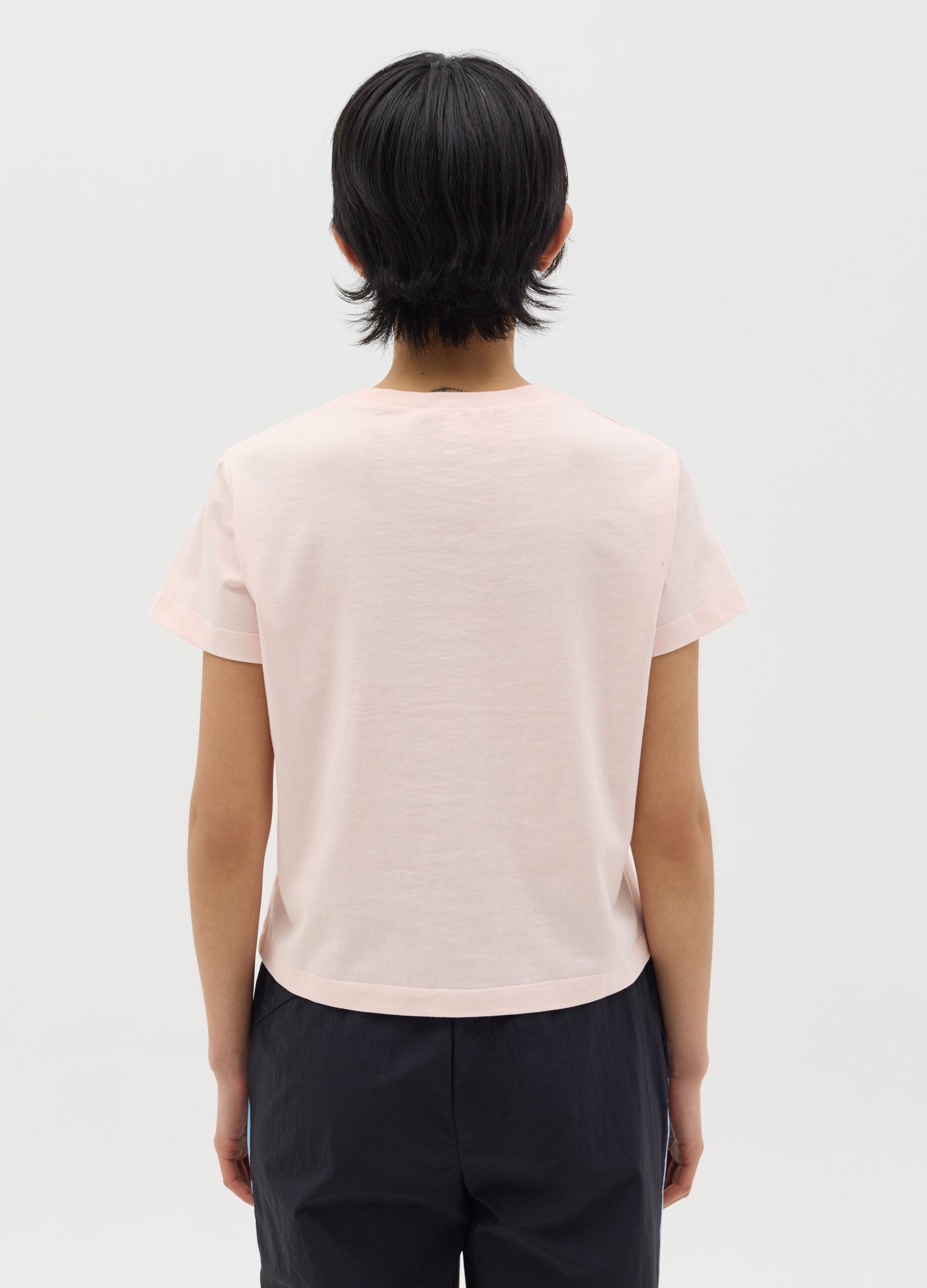 Pink boxy-fit T-shirt in cotton