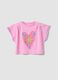 Pink stretch-cotton short-sleeve T-shirt_0