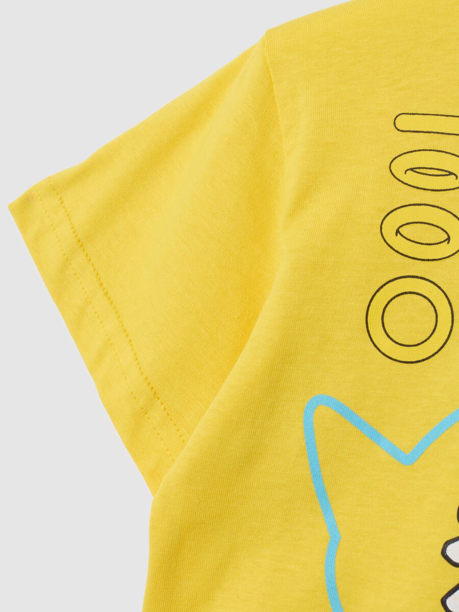 T-shirt da bambino in puro cotone gialla regular fit con stampa Sonic_3