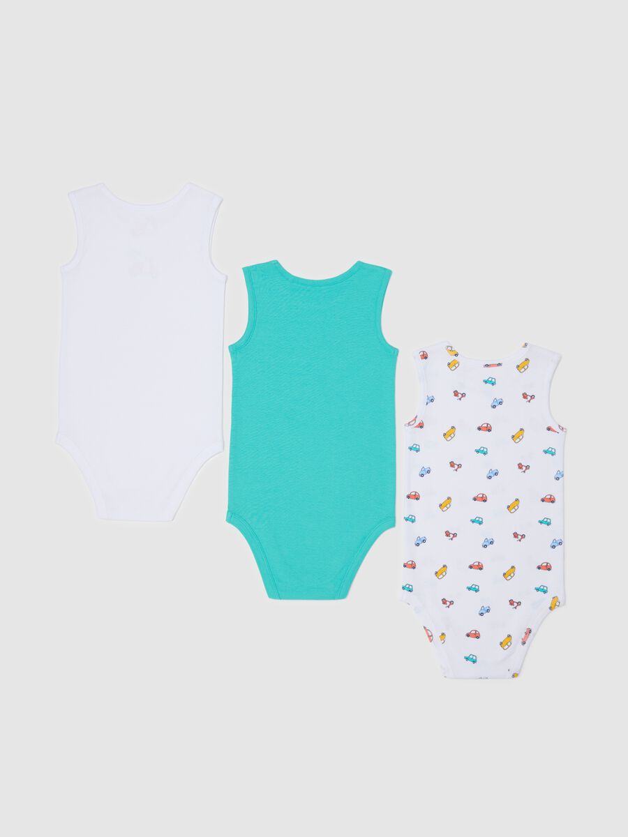 Three-pack sleeveless bodysuits with print_1