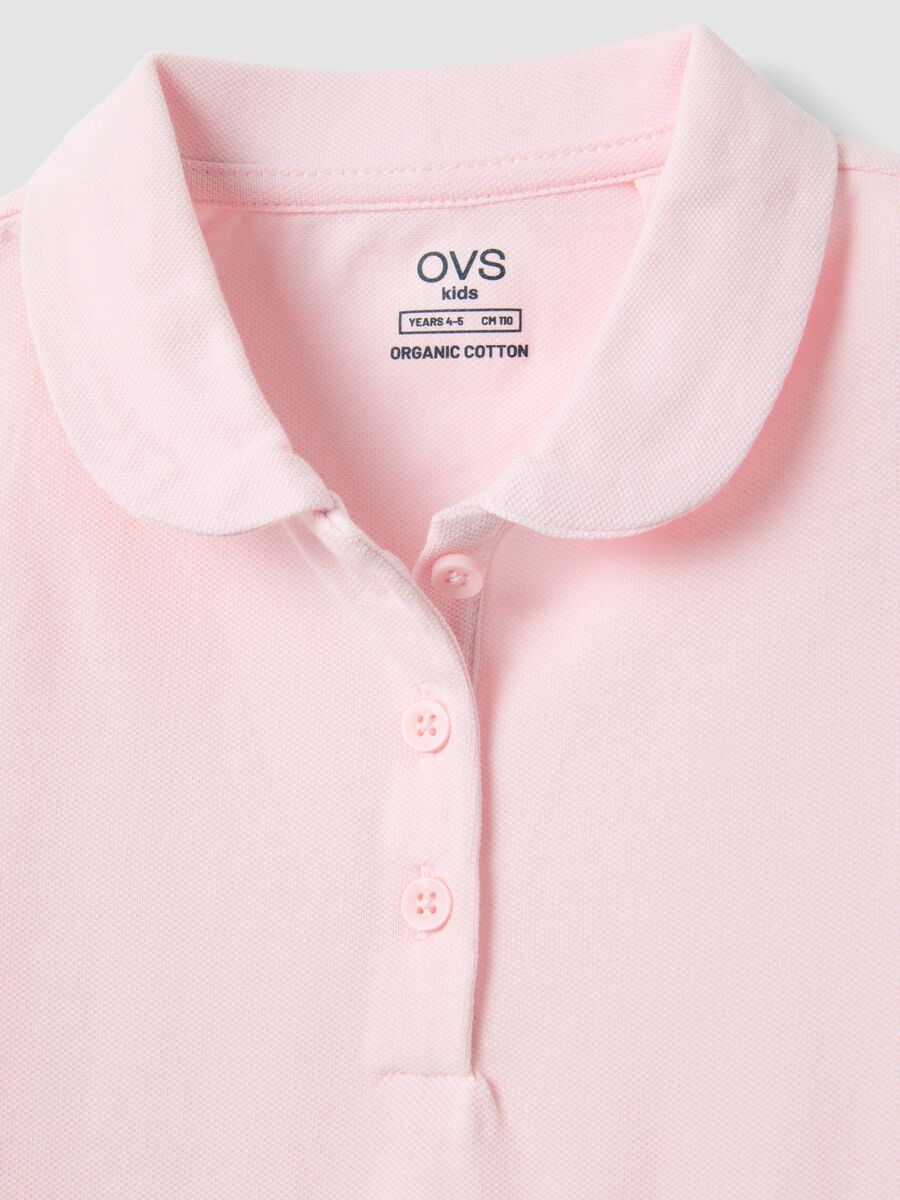 Polo in puro cotone rosa da bambina regular fit_2