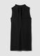 Black sleeveless high-neck slim-fit dress with bow_2