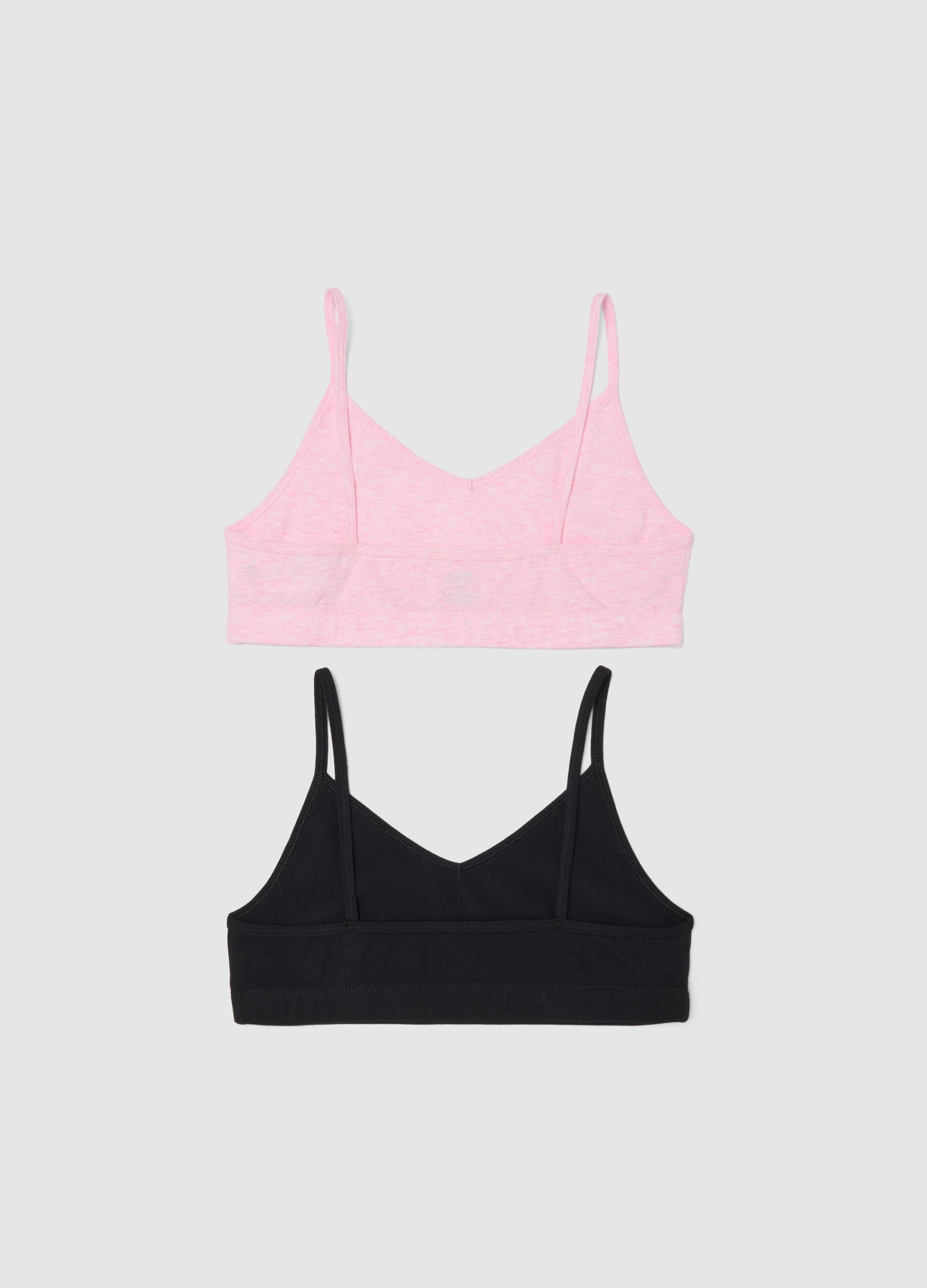 Bipack reggiseni in cotone elasticizzato multicolor da ragazza