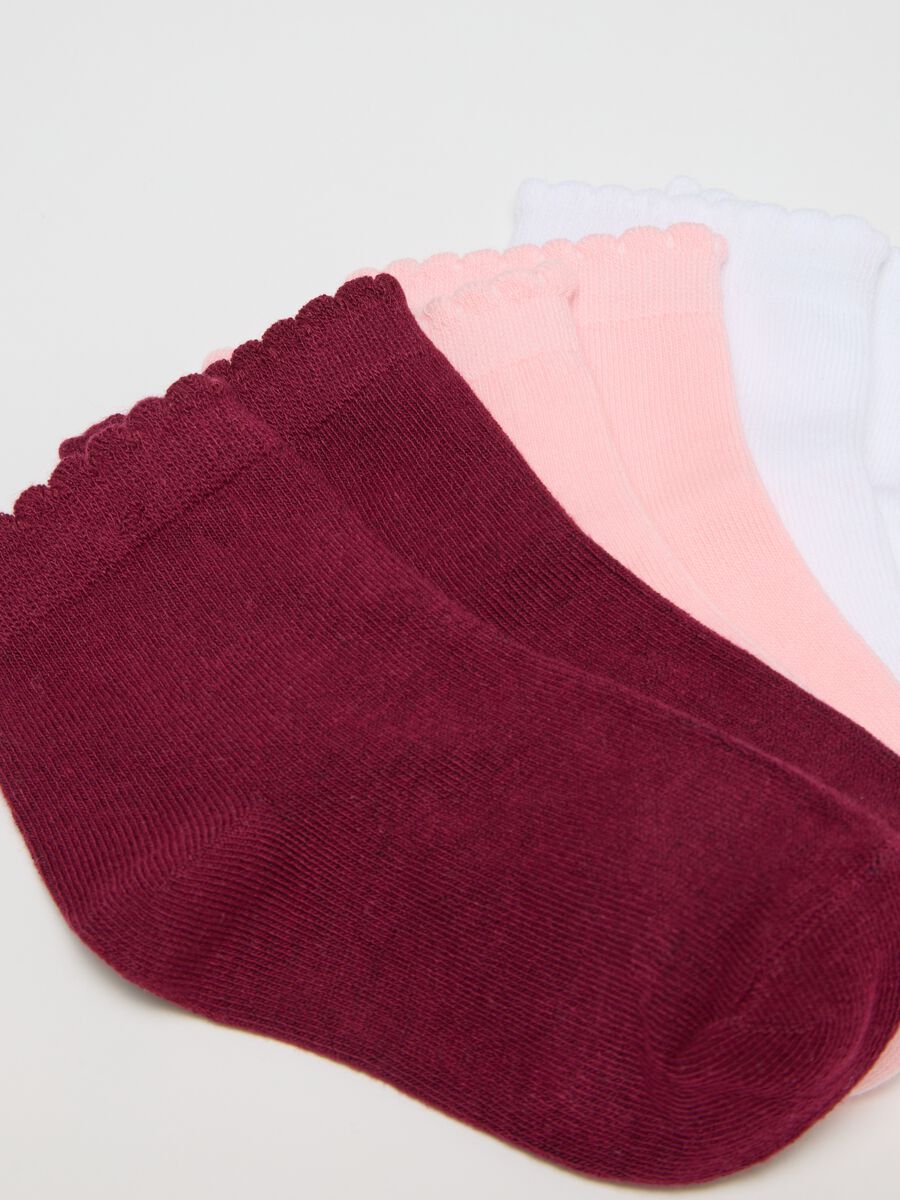 Girls' multicolour cotton blend short socks multipack_1