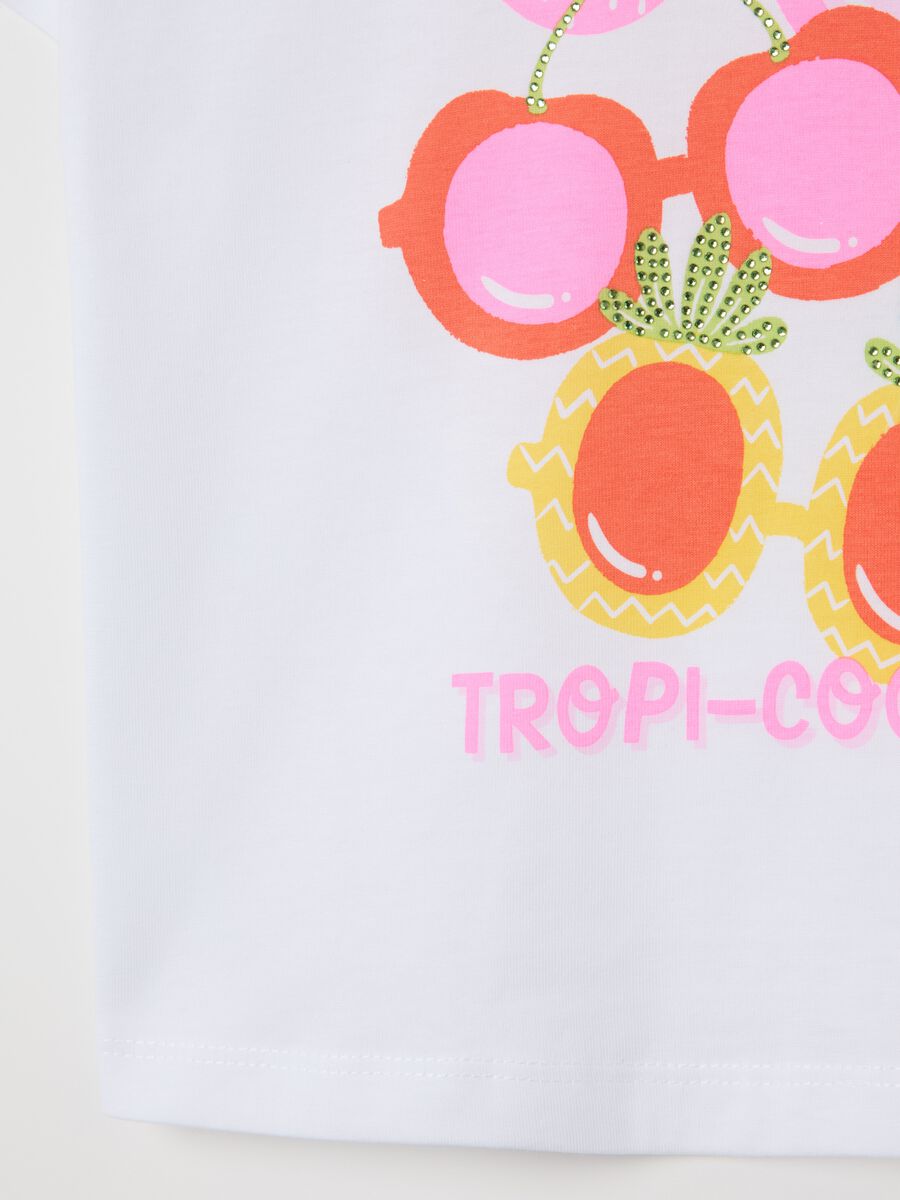 White cotton T-shirt with print_3