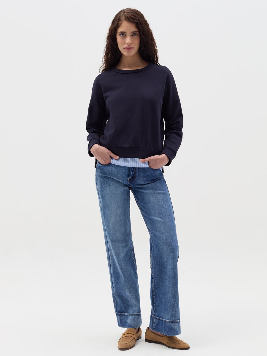 Sweatshirt with layered-effect insert_1