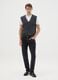 Grey viscose blend regular fit gilet_2