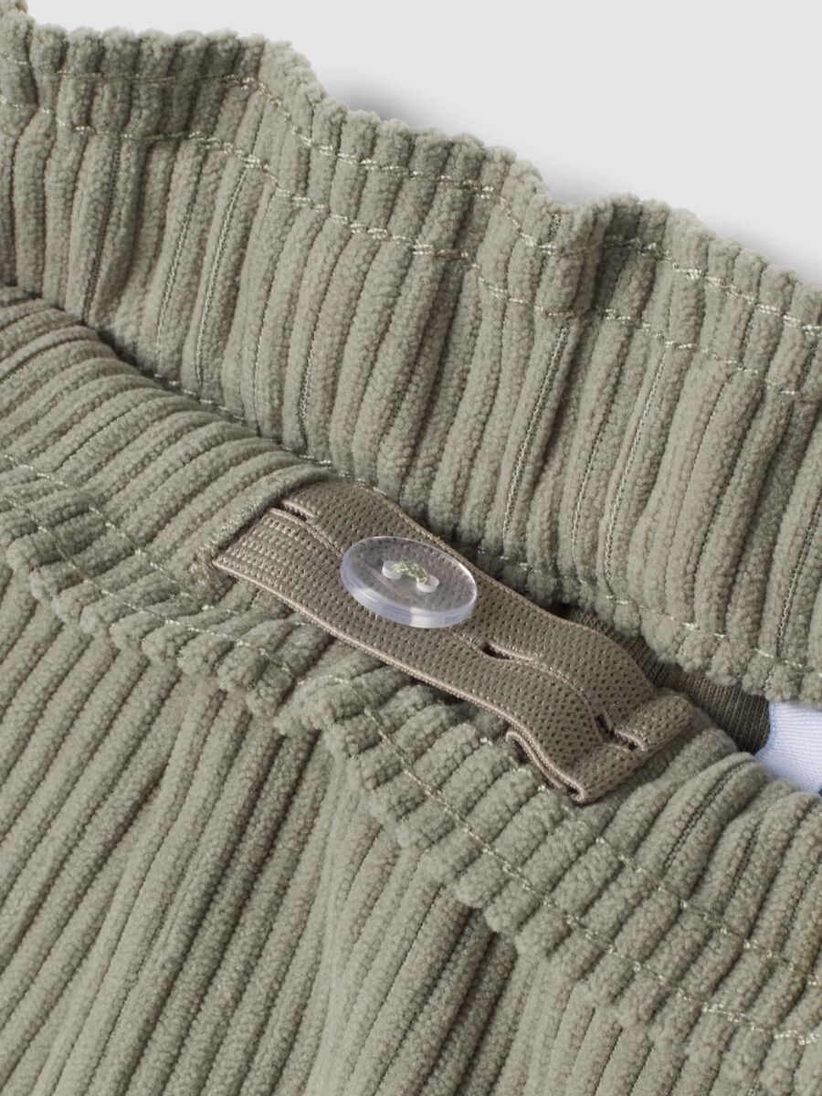 Grey ribbed trousers with elasticated waistband_3