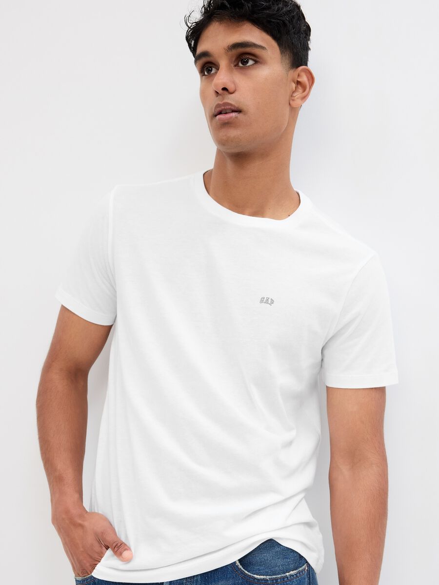 T-shirt in cotone con stampa logo_0