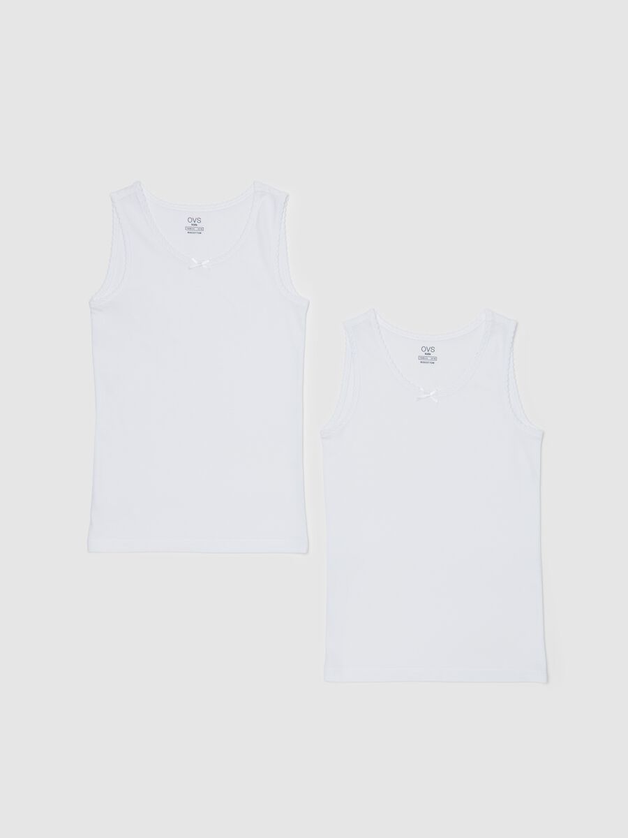 Two-pack vests in organic cotton with bow_0