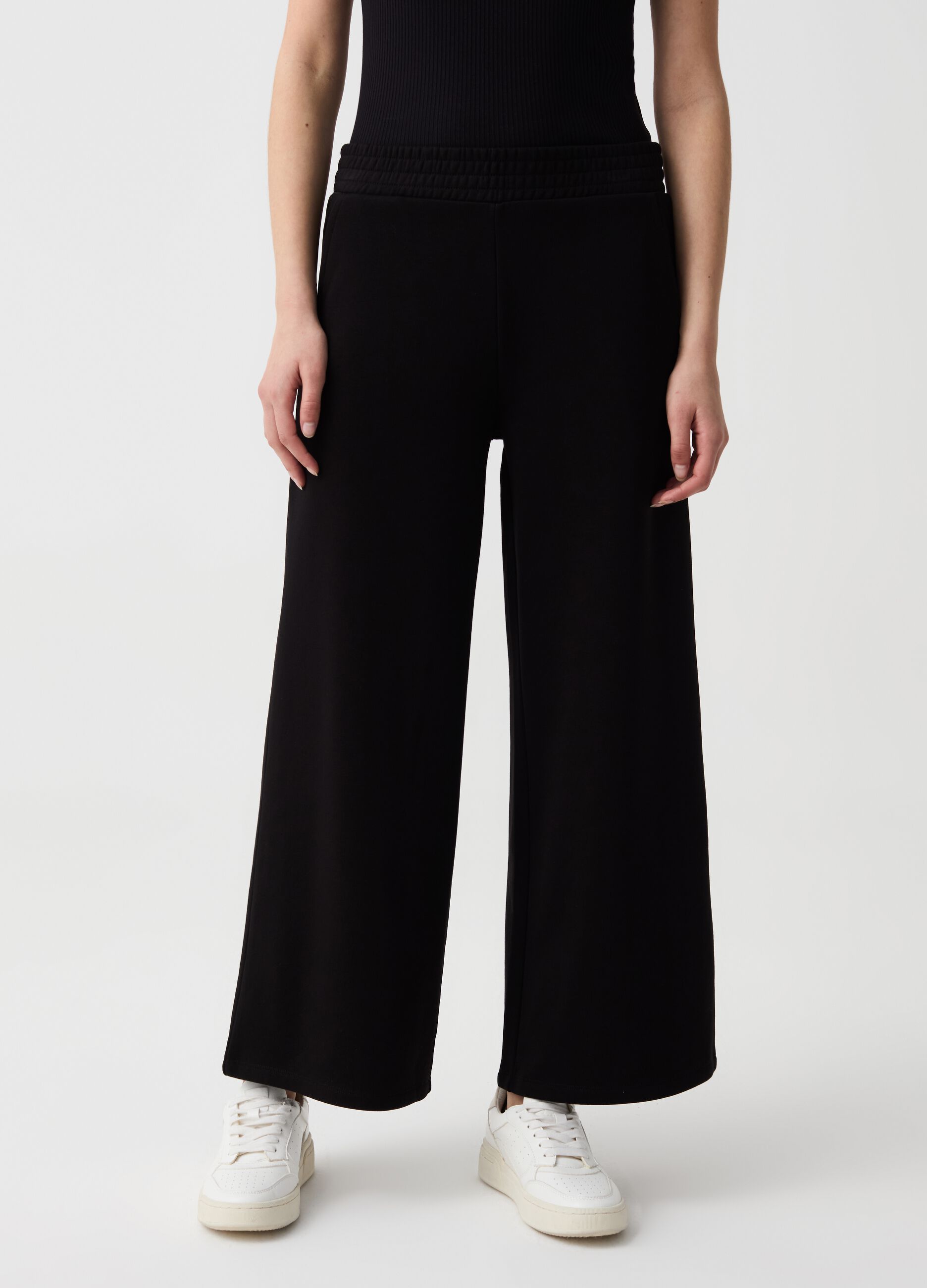 Joggers Essential wide leg in felpa