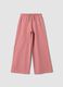 Pantaloni rosa polveroso in puro cotone regular fit_0