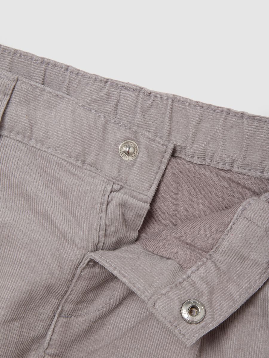 Children's grey regular fit cotton trousers_2