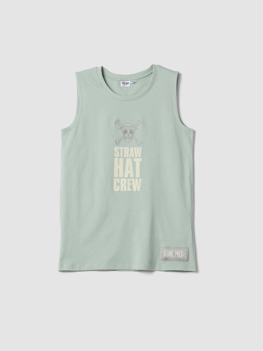 Green pure cotton vest_0