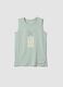 Green pure cotton vest_0
