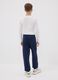 Blue regular-fit joggers in pure organic cotton for boys_1