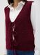 Red regular fit vest with lace closures_3
