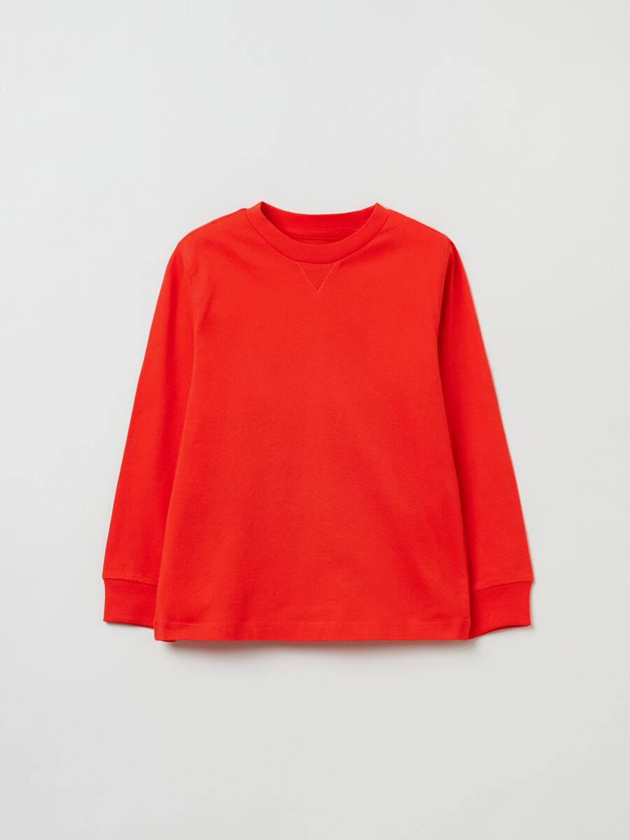 T-shirt a maniche lunghe in cotone_0