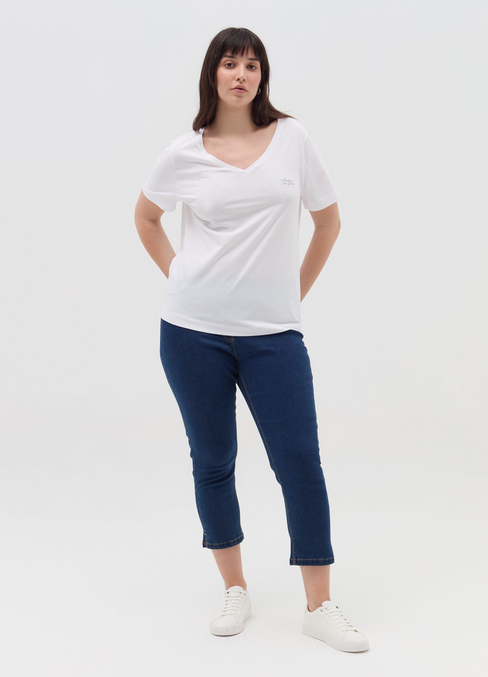 MYA T-shirt con ricamo lurex Curvy