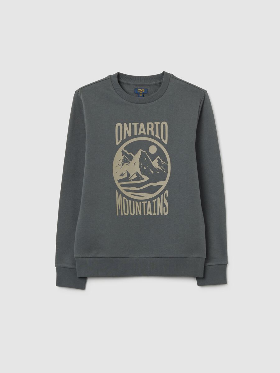 Felpa da ragazzo in puro cotone grigia regular fit_3